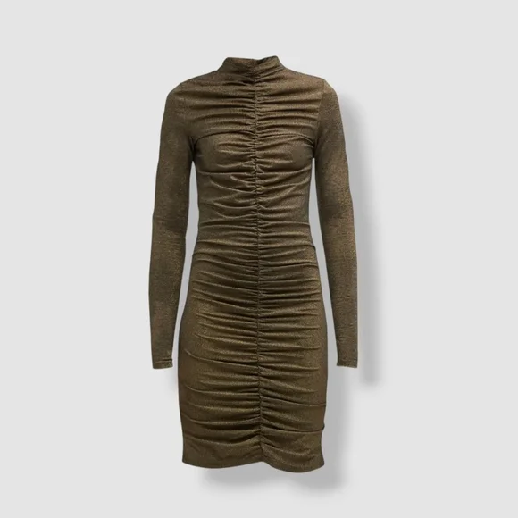 Veronica Beard | Dresses | Nwt Veronica Beard Womens Gold Metallic Ruched Mock Neck Minidress Size Medium | Poshmark Veronica Beard | Dresses | Nwt Veronica Beard Womens Gold Metallic Ruched Mock Neck Minidress Size Medium | Poshmark